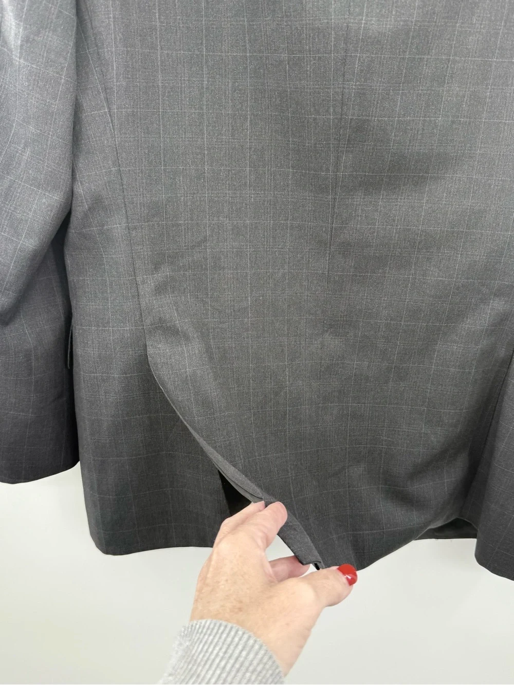 Canali Saks Fifth Avenue Mens 42R Wool Windowpane Blazer Sport Coat Italy Gray